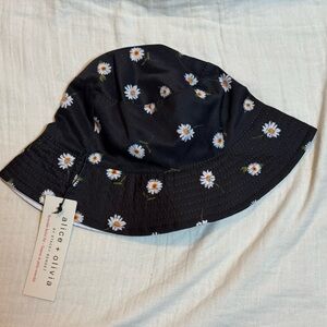 Alice + Olivia Black Floral Bucket Hat